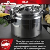thumbnail of Magefesa Chef - Olla Express Profesional de 15 Litros, Fabricada en Aluminio, Apta para Gas, Vitrocerámica y Eléctrica, 3 Sistemas de Seguridad