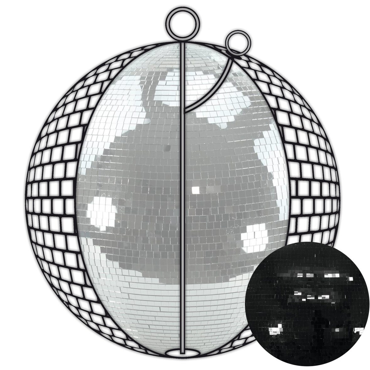 Spiegelkugel 100cm schwarz Safety Discokugel Mirrorball Party Disko