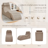 thumbnail of Merax Relaxsessel ergonomisch, Einzelsofa mit abnehmbarer Sitzauflage und Seitentasche, Khaki