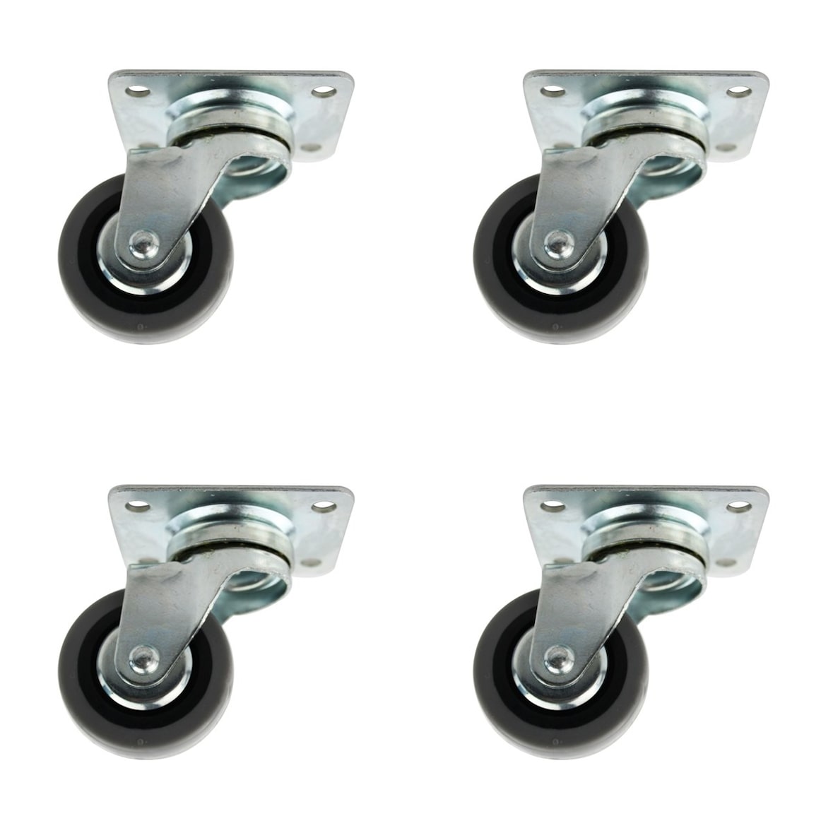 Schwerlastrollen 4er Set ø50mm Hartgummirollen mit Anschraubplatte aus Metall