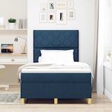 thumbnail of vidaXL Boxspringbett mit Matratze mit Kopfteil Blau 120 x 200 cm Stoff