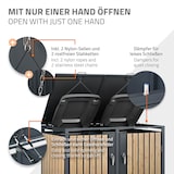 thumbnail of ML-Design Mülltonnenbox 4er 4 Tonnen 240L 264x80x116,3cm Anthrazit-Holzoptik, Stahl wetterfest/abschließbar Mülltonnenverkleidung Klappdeckel/4 Türen,