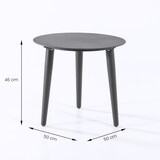 thumbnail of Mesa Auxiliar de Exterior Redonda, Diámetro: 50 cm, Altura: 45 cm, Aluminio Color Gris