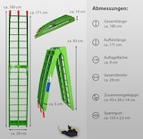thumbnail of TRUTZHOLM 1x Auffahrrampe klappbar 180 cm Traglast 340 kg Alu grün Riffelstab Verladerampe