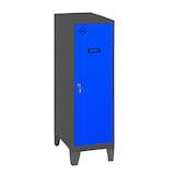 thumbnail of SimonRack Vestiaire Métallique Bas 1015x300x500 mm, 1 Porte avec Clé, Avec Pieds et Séparateur, Anthracite/Bleu - Simonlocker