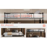 thumbnail of Metall Etagenbett Twin Over Full 196x146 aus Stahl, Hochbett mit Vollbett unten, Sicherheitsgeländer, Leiter, geräuscharm, Schwarz