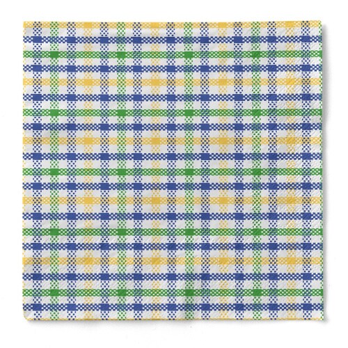 Sovie HOME Serviette Emil in Blau aus Tissue 33 x 33 cm, 20 Stück - Karo Muster Streifen Kariert