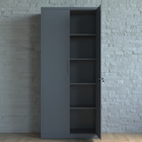 thumbnail of Armadio Armadietto In Metallo Multiuso Doppia Anta 5 Ripiani Regolabili Chiusura Con Doppia Chiave Mobiletto Documenti Ufficio 180x80x40 Cm Nero