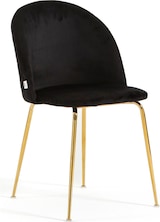 thumbnail of Set aus 2 Innenstühlen aus Samt, gepolstert, mit Metallbeinen, elegantes Design für Esszimmer, Bar und Restaurant – Sara – Schwarz/Gold