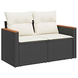 thumbnail of vidaXL Garten-Sofa-Set mit Kissen mit Speicher Schwarz Poly Rattan