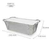thumbnail of Barquette aluminium haute 1500 cc + couvercle alu/carton par 800