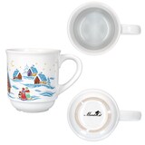 thumbnail of 6x Glühweinbecher 0,2L weiß Weihnachtslandschaft bunt Glühweintassen geeicht