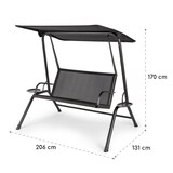 thumbnail of Bel Air Mono Swing Hollywoodschaukel Stahlrahmen Mono Relax schwarz Schwarz