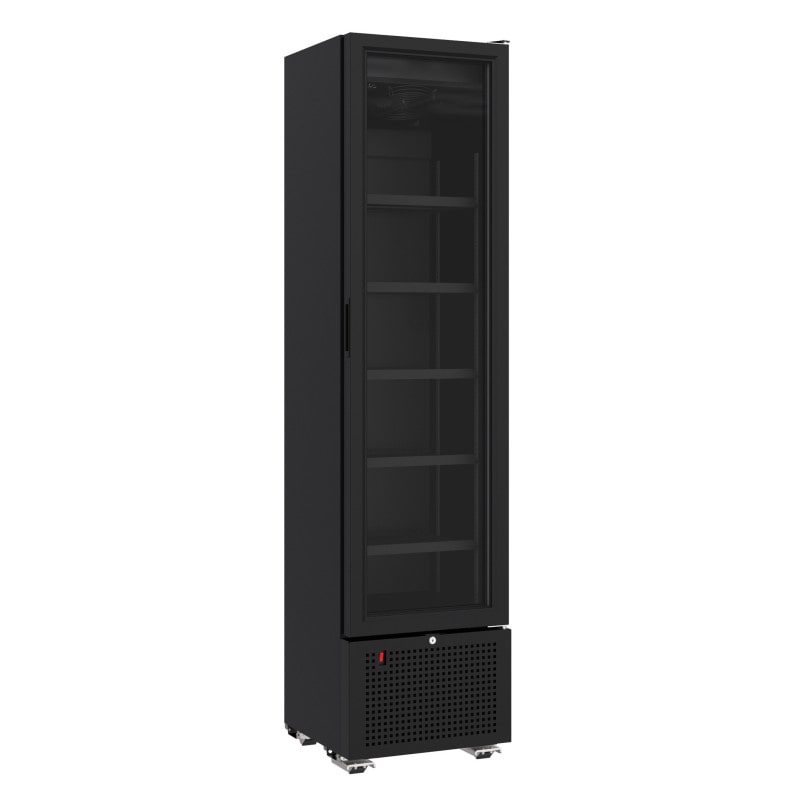 Réfrigérateur 1 porte en verre noir 221l - Combisteel