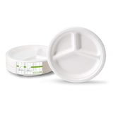 thumbnail of greenbox - Menüteller aus Zuckerrohr Ø 26 cm, 3 Kammern, rund, 500 St.