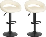 thumbnail of Barhocker KALSII höhenverstellbar 2er Set Creme Samt  | Barstühle drehbar Küchenhocker Thekenhocker für Küche Hausbar