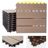 thumbnail of Pavimento in WPC Rodano, aspetto legno balcone/terrazza, 11x ciascuno 30x30cm = 1mq ~ base, teak lineare