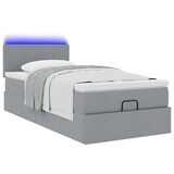 thumbnail of vidaXL Ottoman-Bett mit Matratze & LEDs Hellgrau 90x190 cm Stoff