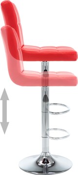 thumbnail of Décoshop26 - Set aus 2 Barhockern Hochstühlen höhenverstellbar rotes PVC und Stahl DEC029873