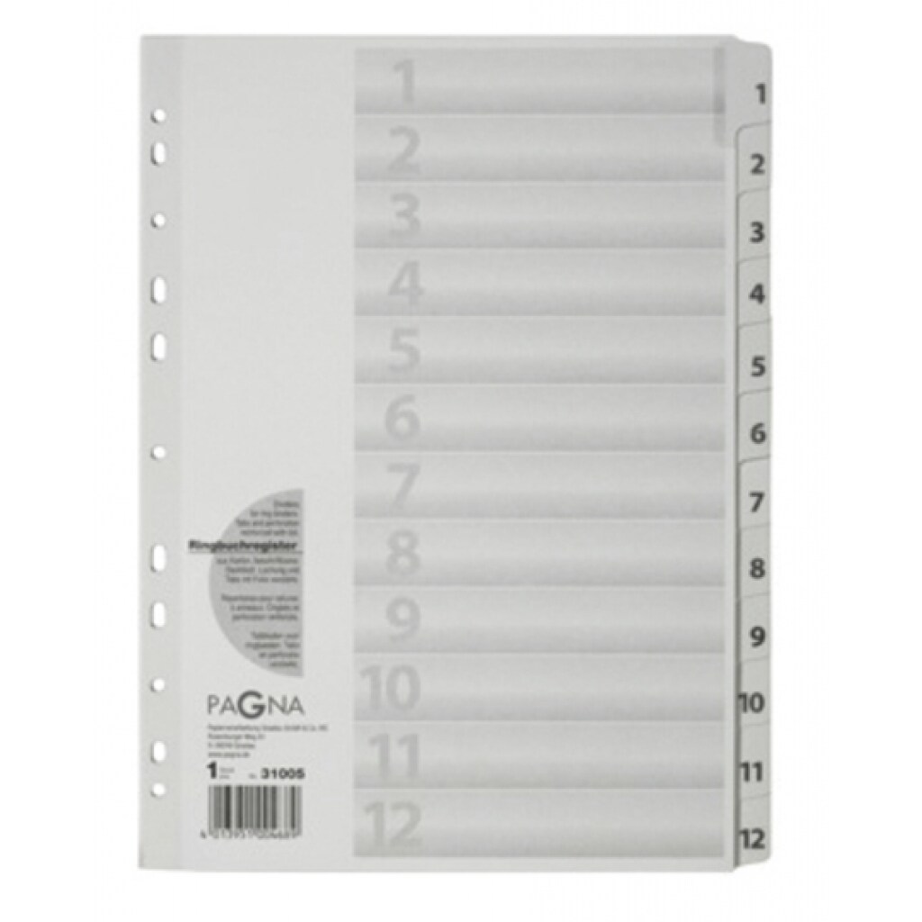 PAGNA Register 31005-08 1-12 DIN A4 12tlg ws