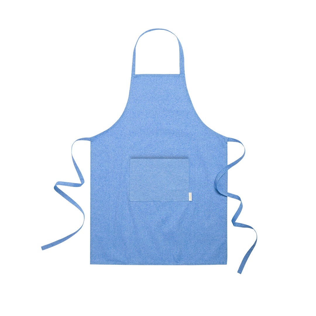 Blauw schort gemaakt van katoen