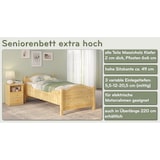 thumbnail of Seniorenbett extra hoch Rollrost 100x220 Überlänge Holzbett Einzelbett Gästebett 60.40-10-220