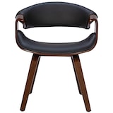 thumbnail of Décoshop26 - Set van 2 retro design eetkamerstoelen met walnootkleurig houten frame en zwarte PVC zitting 10_0001539