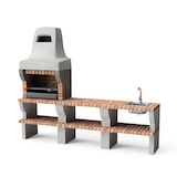 thumbnail of MF - Barbecue PACK 1 Palermo voor hout & houtskool (Grijs/Terracotta - 259x58x220 cm) REF: M00900 - Voor buitengebruik.