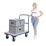 thumbnail of PROREGAL Profi Plattformwagen | HxBxT 102x60x98cm | Traglast 450kg | Lichtblau | Transportwagen Handwagen Materialwagen