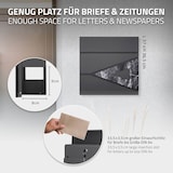 thumbnail of ECD Germany Standbriefkasten Edelstahl, mit Pfosten & Zeitungsfach, Postkasten Anthrazit Schwarz Marmoroptik, Stahl pulverbeschichtet