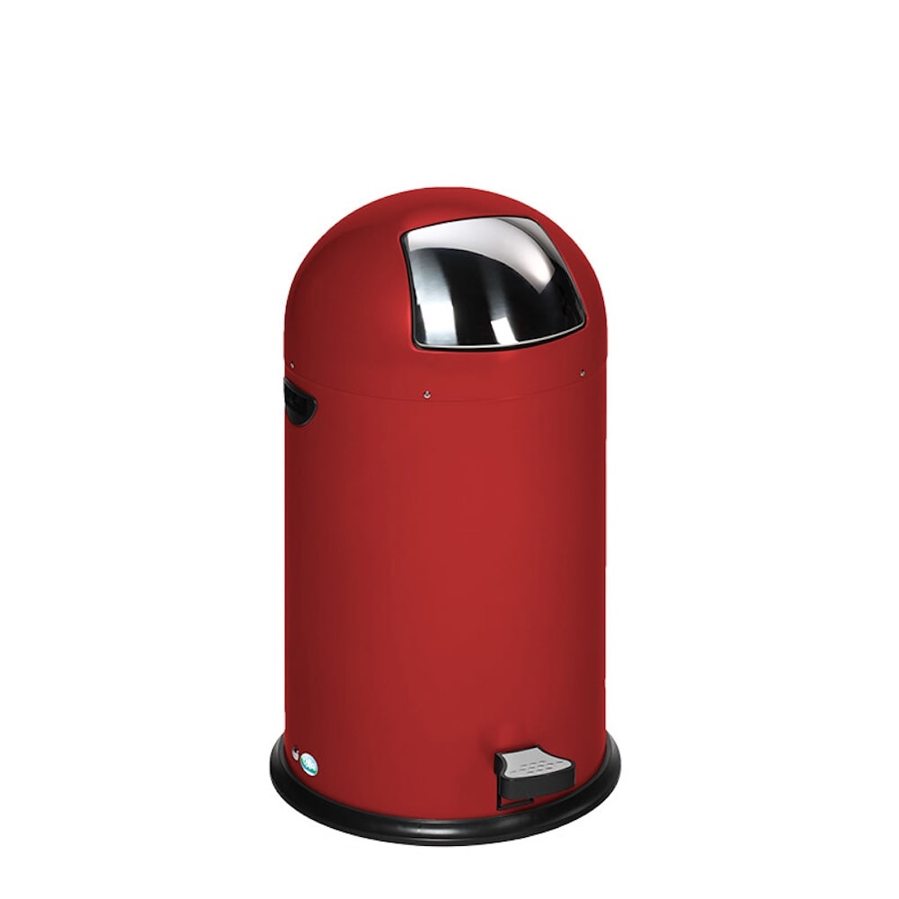 PROREGAL Klassischer Abfallsammler mit Fußpedal | 40 Liter, HxBxT 73x46,5x46,5cm | Verzinkter Stahl | Rot | Mülleimer Abfalleimer