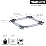 thumbnail of WAGNER Transporthilfe QUADRAT - verstellbar 46-66 cm x 5 cm, Stahl, 4 Bockrollen Ø 30 mm, Tragkraft 220 kg - 20119501