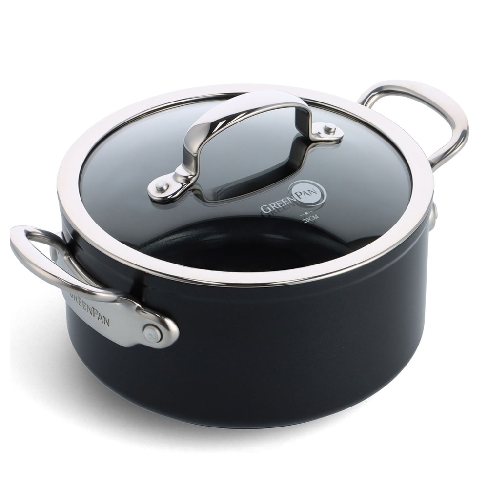 Kasserolle Barcelona pro 20 cm - 310 cl Schwarz Rund Keramik Greenpan