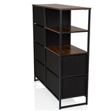 thumbnail of Kommode RAGALA 84x30x92cm 6 Schubladen 2 offene Fächer räuchereiche hjh LIVING