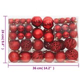 thumbnail of vidaXL 111-tlg. Weihnachtskugel-Set Rot Polystyrol