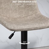 thumbnail of Barhocker 2er Set drehbar höhenverstellbar Beige 42x48x112 cm mit Fußstütze Kunstleder Retro Design Stahlgestell stabile Rundbasis