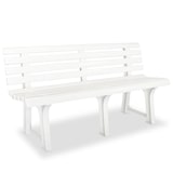 thumbnail of Helloshop26 - Banco de jardín mobiliario de exterior para terraza 145,5 cm plástico blanco 02_0011244