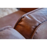 thumbnail of Sofá esquinero KAWOLA VILNIUS de 3 plazas con silla larga derecha de piel sintética con contenido de piel coñac