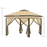 thumbnail of Outsunny Gazebo Pieghevole con zanzariera 3.3x3.3 m Beige