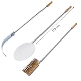 thumbnail of Conjunto de utensílios para forno a lenha com pá redonda, escova e pá para cinzas, cabo 115 cm