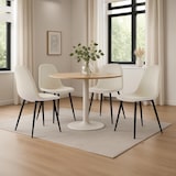 thumbnail of Conjunto de 4 sillas de comedor Napier Crema/Terciopelo