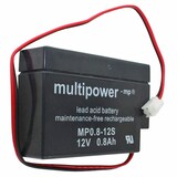 thumbnail of MP0,8-12 Multipower Blei-Akku mit JST Stecker, MP0.8-12S