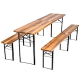 thumbnail of tectake Conjunto de 3 piezas plegables RALF con mesa y bancos de madera  marrón - 402189