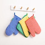 thumbnail of Benetton - 3-tlg. Set Schürze (Schürze + Ofenhandschuh + Topflappen) 100% Baumwolle 190Gsm Grün Rainbow Be