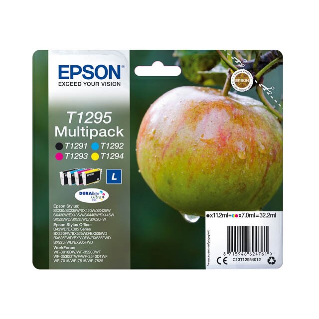 Epson T1295 Pack de 4 cartouches d'encre ORIGINALE - C13T12954012