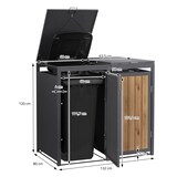 thumbnail of ML-Design Mülltonnenbox 2er Anthrazit-Holzoptik, Stahl, wetterfest, stabile Verkleidung 240L