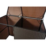 thumbnail of 2er-Mülltonnenverkleidung HWC-E25, Mülltonnenbox Mülltonnenabdeckung, Poly-Rattan 2x120l ~ braun