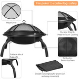 thumbnail of Yaheetech Feuerstelle Feuerschale mit Funkenschutz, Klappbare Feuerkorb Outdoor Fire Pits Feuerschalen für Garten oder Winter Heizung, Ø54 cm