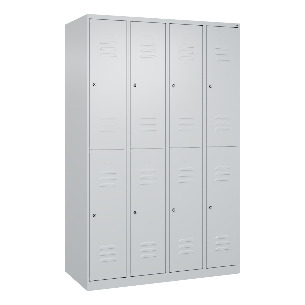 C+P Spind Classic PLUS, 8 Abteile, HxBxT 185x120x50cm, Zylinderschloss, Verkehrsweiß von PROREGAL