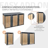 thumbnail of ML-Design Mülltonnenbox 3er 3 Tonnen 240L 200x80x116,3cm Anthrazit-Holzoptik, Stahl wetterfest/abschließbar Mülltonnenverkleidung Klappdeckel/3 Türen,